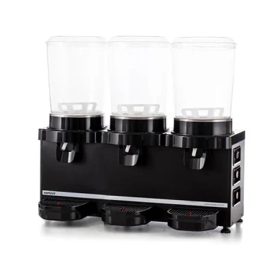 Samixir 10 + 10 + 10 L Panoramik Triple Karıştırıcılı Soğuk İçecek Dispenseri Analog Siyah