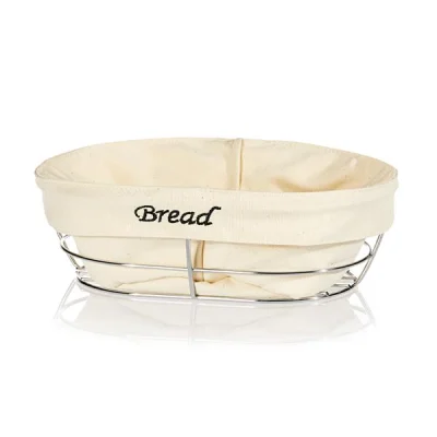 Biradlı Brd-Hw186B Beyaz Bezli Oval Ekmek Sepeti 26X17X6,5 Cm