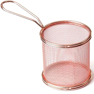 Biradlı Brd-Yq02-B Patates Sunum Yuvarlak Bakır 9x8,5 cm