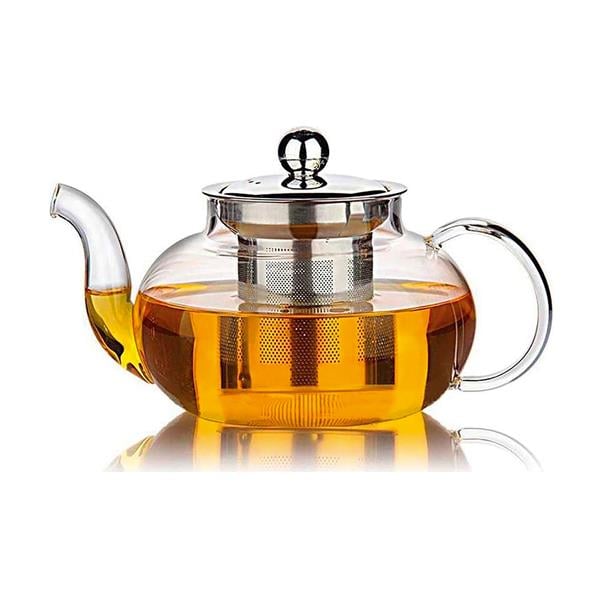 Biradlı Grv-Tç600 Çelik Süzgeçli Cam Demlik 600 Ml