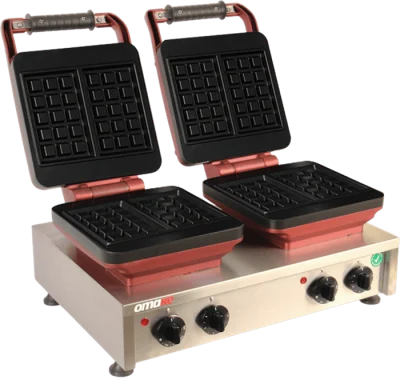 Omake Brüksel 3x5 Model Zamanlayıcılı Manuel Çiftli Waffle Makinesi