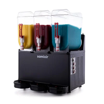 Samixir 12 + 12 + 12 L Slush Triple Buzlu İçecek Dispenseri Siyah