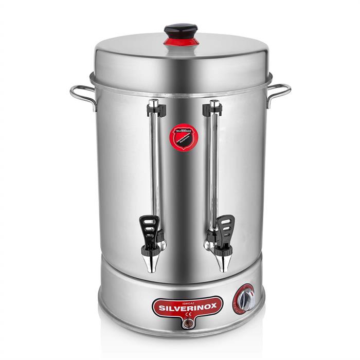 SilverInox 1909 400 Bardak Basmalı Metal Musluklu Çay Makinesi 36 lt