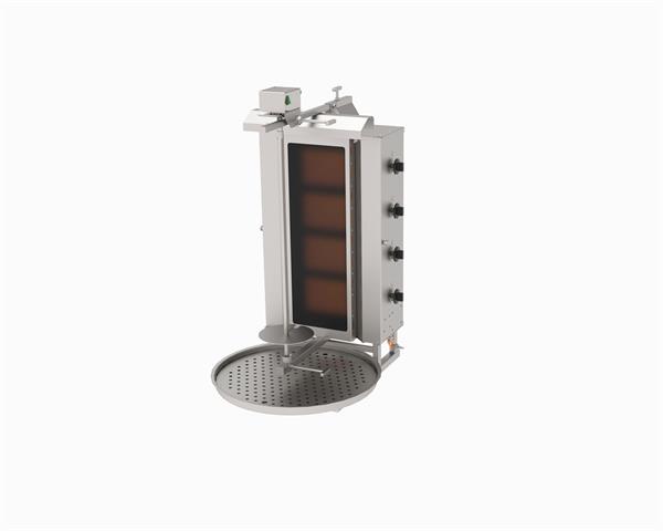 Atalay ADGC-4U Döner Ocağı 4 Gözlü Gazlı Ce Belgeli Üstten Motorlu Camlı Döner Ocağı