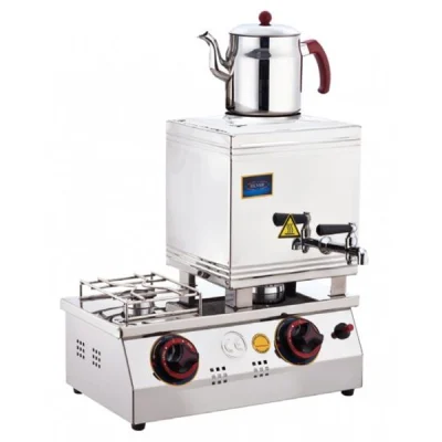 SilverInox 2064-1 15 Model 1 Demlikli Çift Taban Kaynaklı LPGli Çay Ocağı
