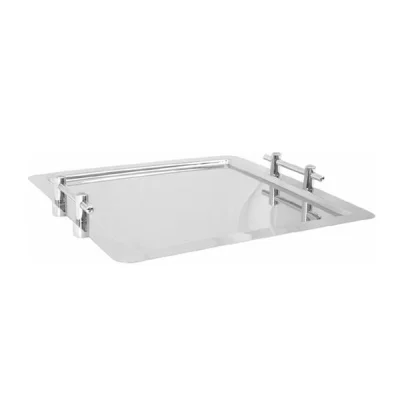 Zicco Zcp 079 Çelik Kare Kulplu Servis Tepsi 46x46 Cm
