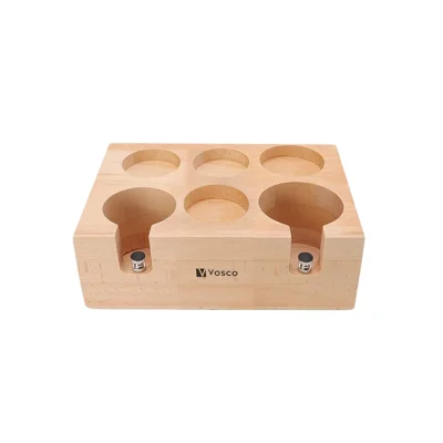 VOSCO VSC-MT6 Ahşap Stantlı Tamper Matı 6 Gözlü